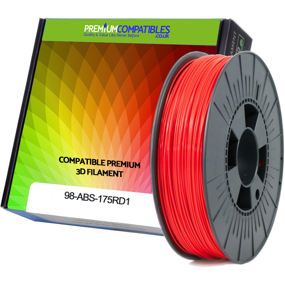 Compatible ABS 1.75mm Red 0.5kg 3D Filament (98-ABS-175RD1)