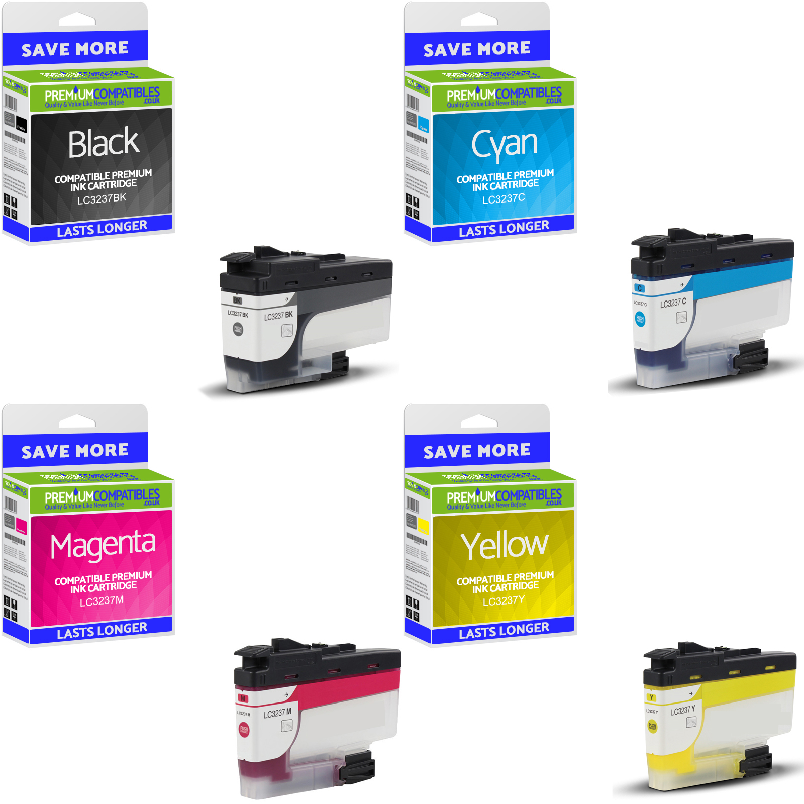 Compatible Brother LC-3237 CMYK Multipack Ink Cartridges (LC3237BK/ LC3237C/ LC3237M/ LC3237Y)