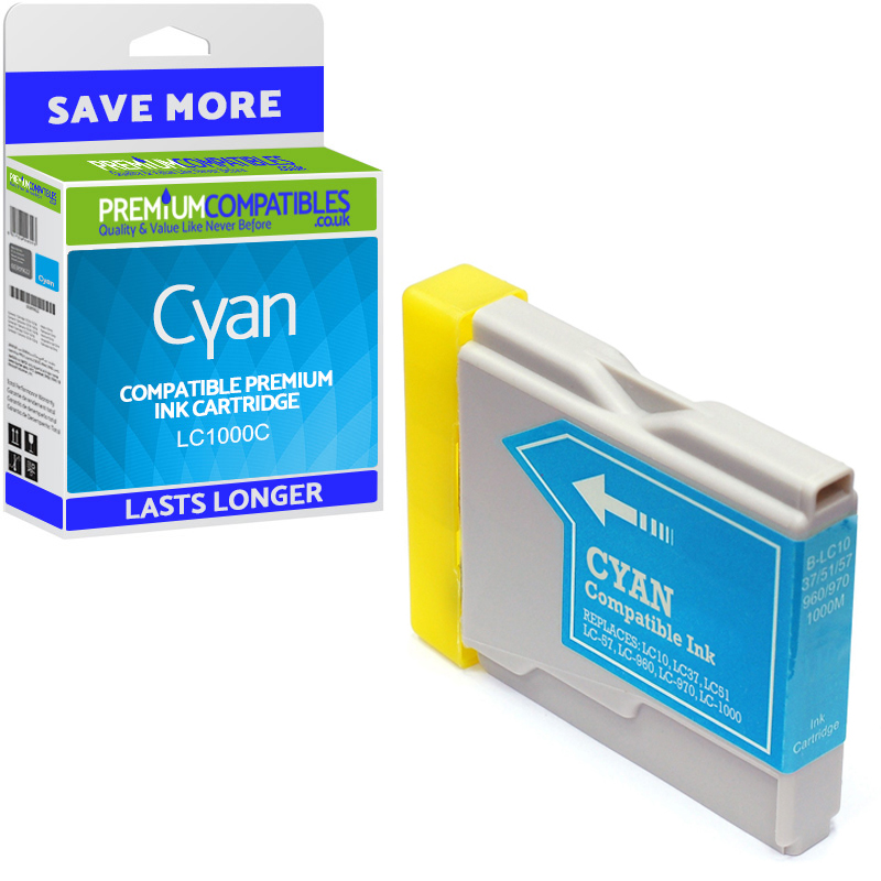 Compatible Brother LC1000C Cyan Ink Cartridge (LC1000C)