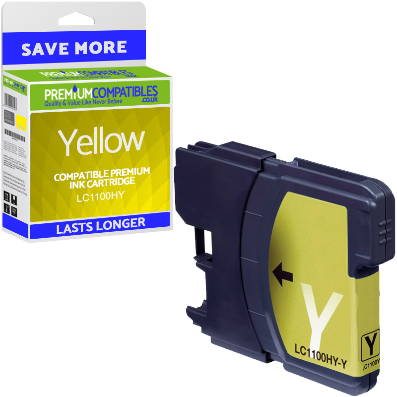 Compatible Brother LC1100HY Yellow High Capacity Ink Cartridge (LC1100HYY)