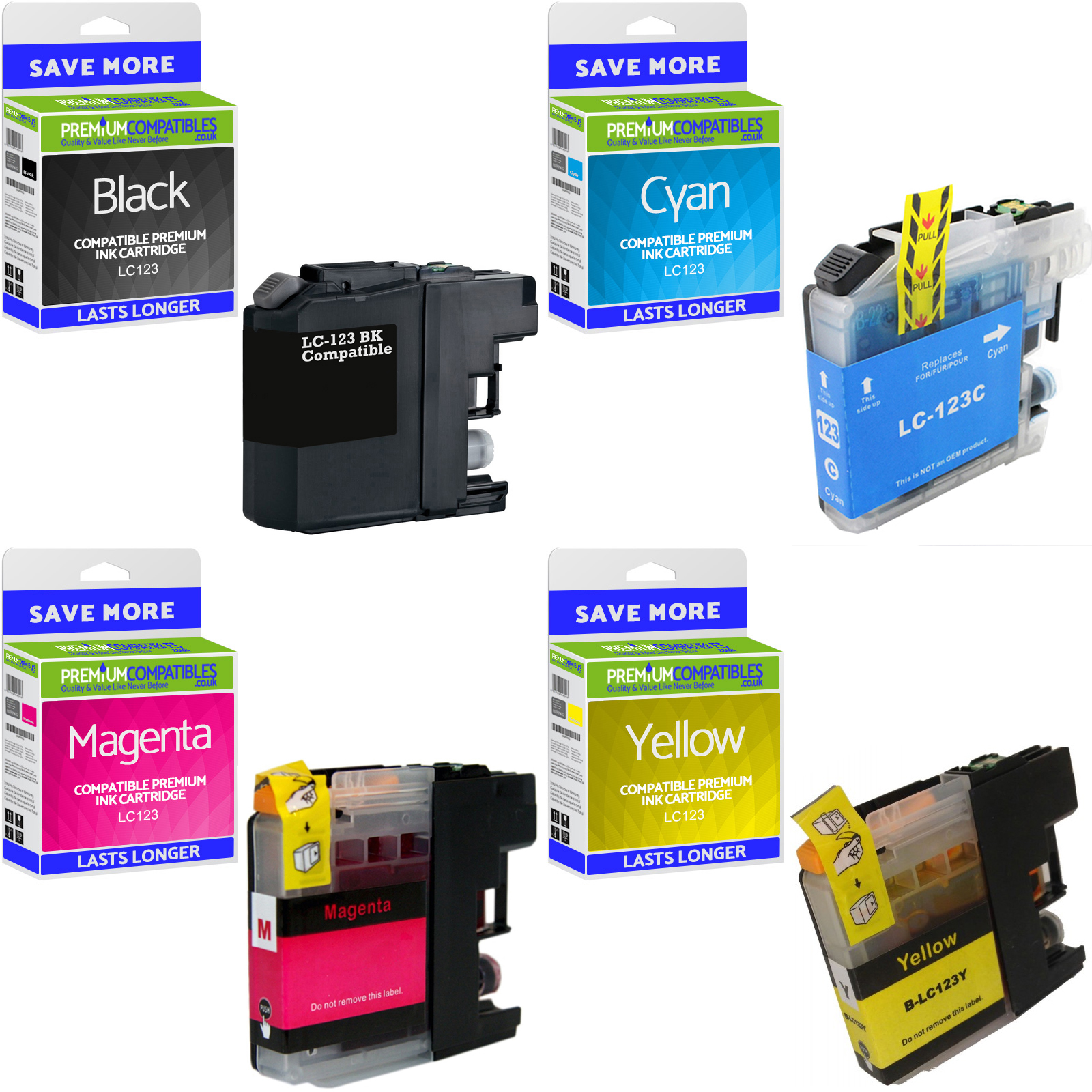 Compatible Brother LC123 CMYK Multipack Ink Cartridges (LC123VALBP)