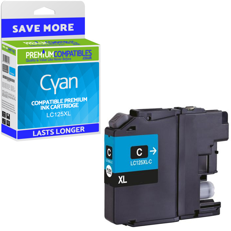Compatible Brother LC125XL Cyan High Capacity Ink Cartridge (LC125XLC)