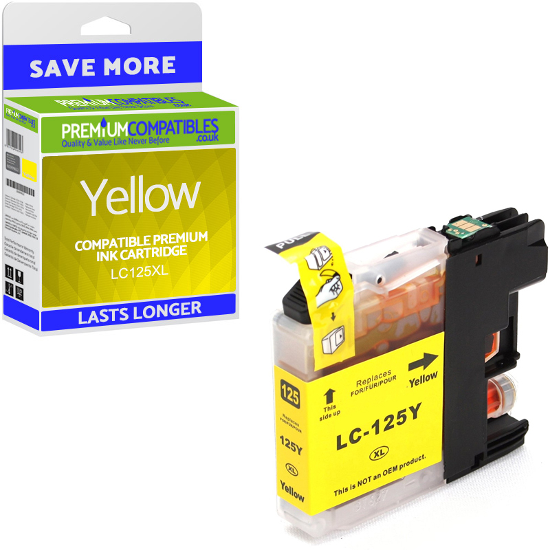 Compatible Brother LC125XL Yellow High Capacity Ink Cartridge (LC125XLY)