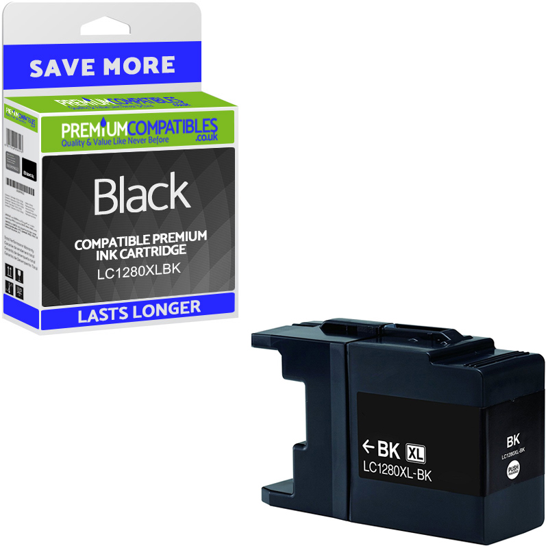 Compatible Brother LC1280XLBK Black Super High Capacity Ink Cartridge (LC1280XLBK)