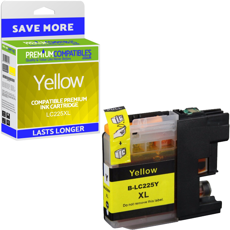Compatible Brother LC225XL Yellow High Capacity Ink Cartridge (LC225XLY)