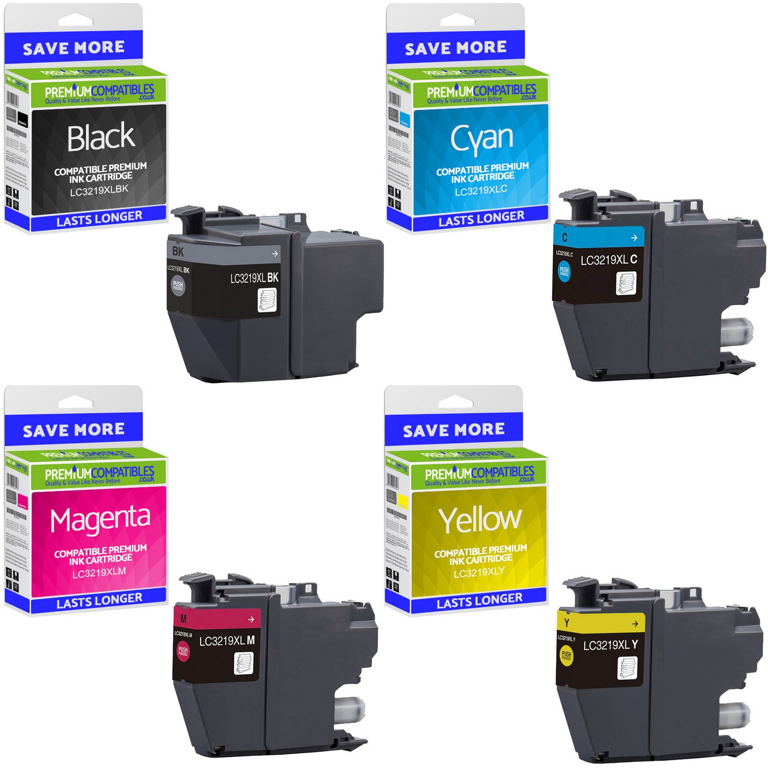 Compatible Brother LC3219XL CMYK Multipack High Capacity Ink Cartridges (LC3219XLVAL)