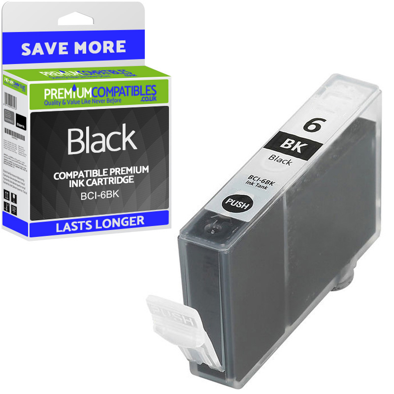 1 BLACK Ink Cartridge fit CANON BCI-6BK i950 i960 i900D i9100 i9900 Pixma iP4000 