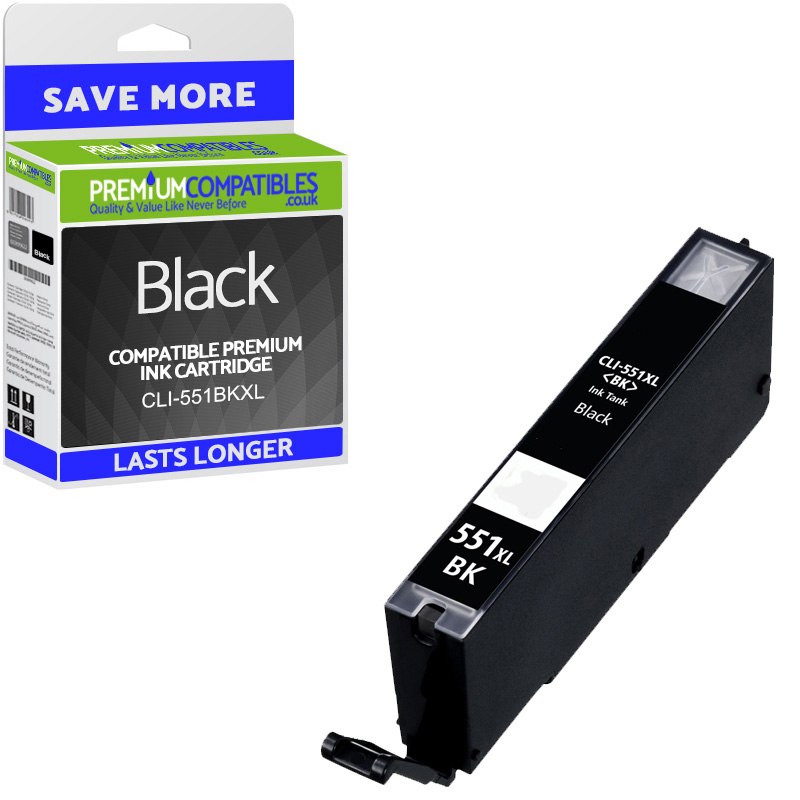 Compatible Canon CLI-551BKXL Black High Capacity Ink Cartridge (6443B001)