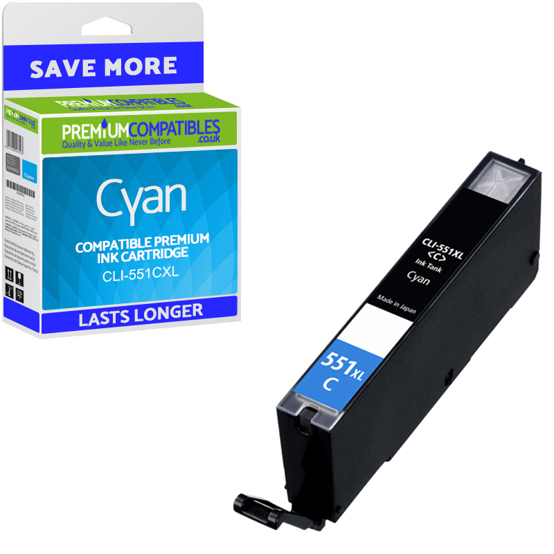 Compatible Canon CLI-551CXL Cyan High Capacity Ink Cartridge (6444B001)