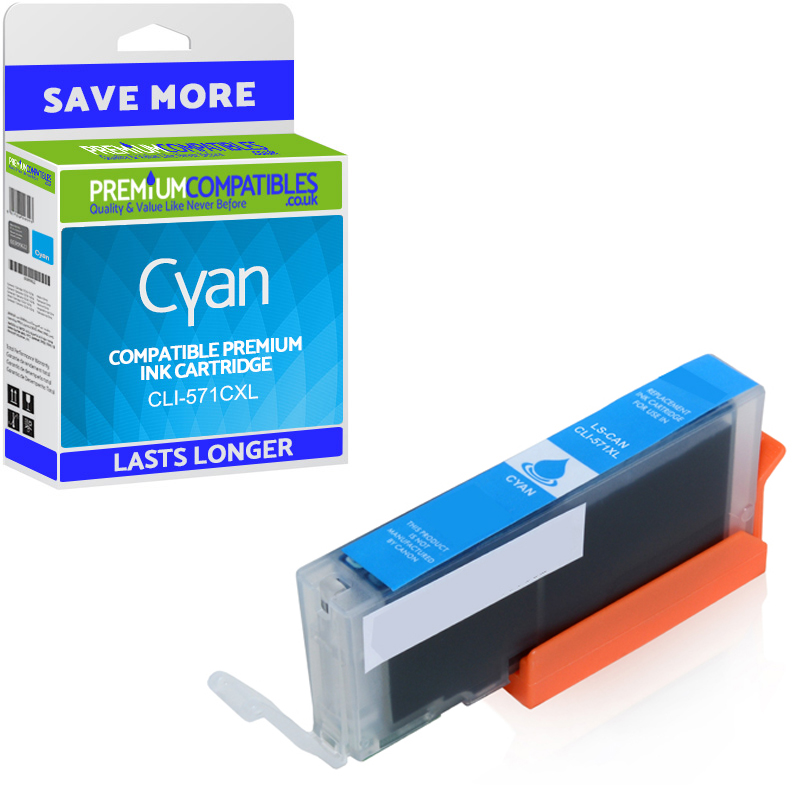Compatible Canon CLI-571CXL Cyan High Capacity Ink Cartridge (0332C001)