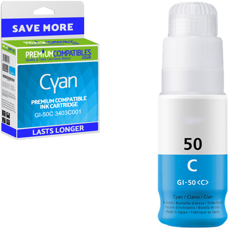 Compatible Canon GI-50C Cyan Ink Bottle (3403C001)