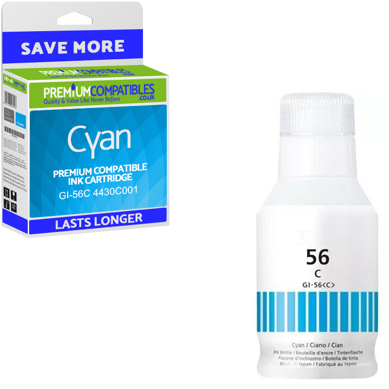 Compatible Canon GI-56C Cyan Ink Bottle (4430C001)