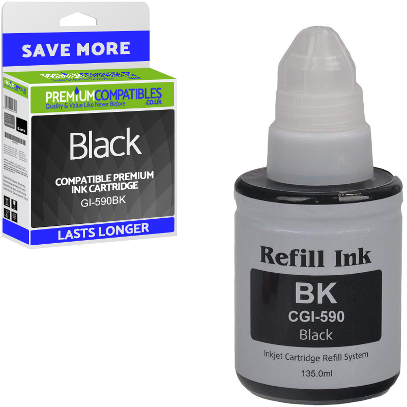 Compatible Canon GI-590BK Black Ink Bottle (1603C001)