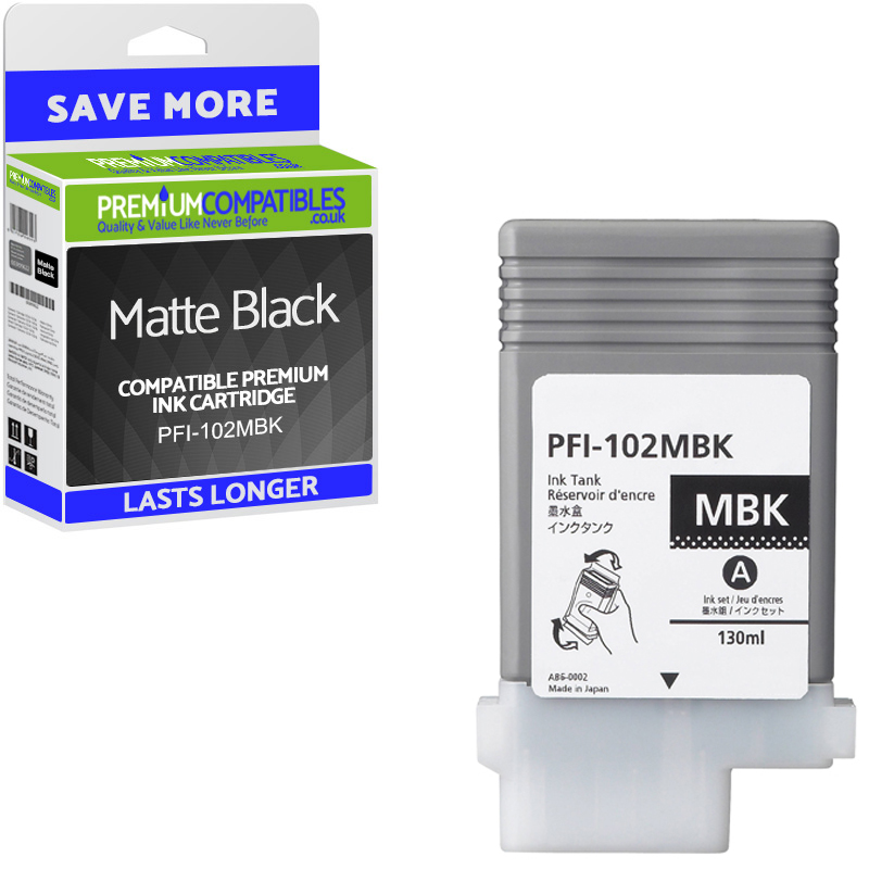 Compatible Canon PFI-102MBK Matte Black Ink Cartridge (0894B001AA)