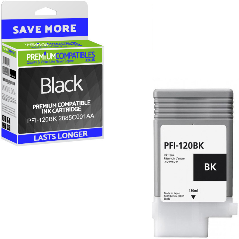 Compatible Canon PFI-120BK Black Ink Cartridge (2885C001AA)