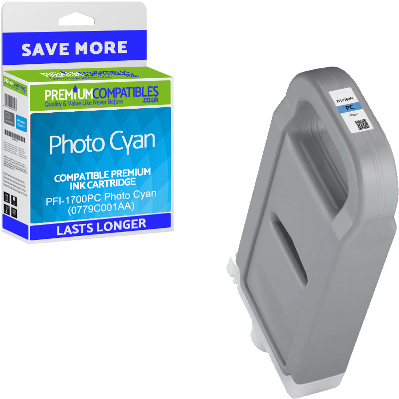 Compatible Canon PFI-1700PC Photo Cyan Extra High Capacity Ink Cartridge (0779C001AA)