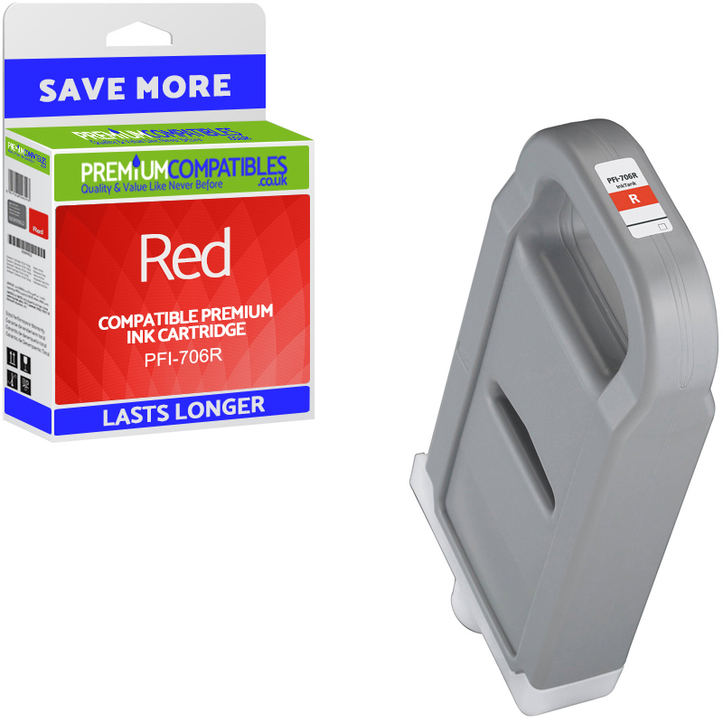 Compatible Canon PFI-706R Red High Capacity Ink Cartridge (6687B001AA)