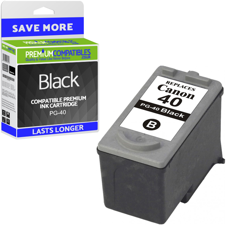 Premium Remanufactured Canon PG-40 Black Ink Cartridge (0615B001)