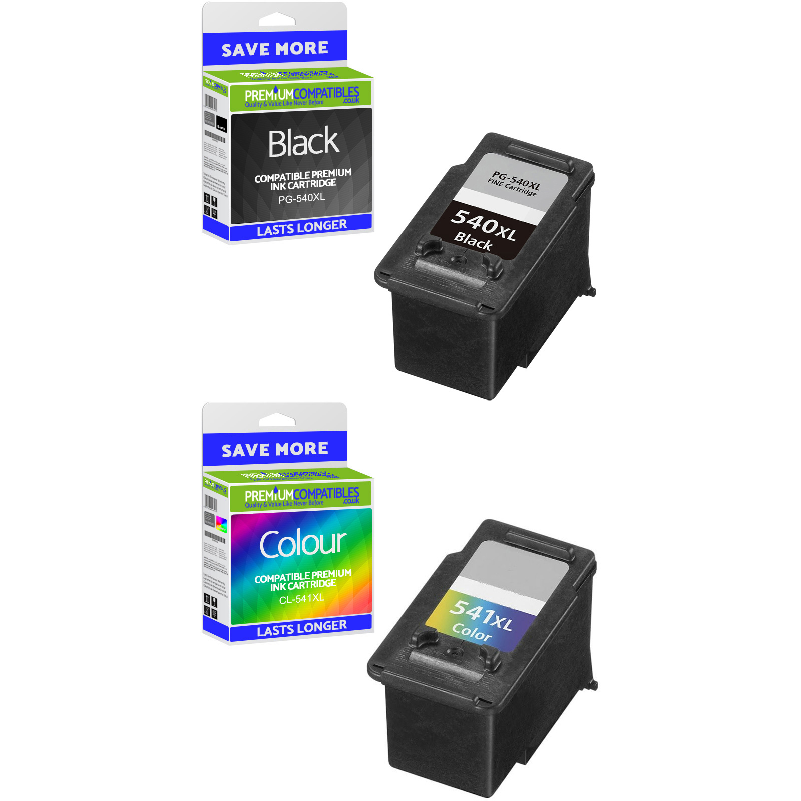 Premium Remanufactured Canon PG-540XL / CL-541XL Black & Colour Combo Pack High Capacity Ink Cartridges (5222B013)