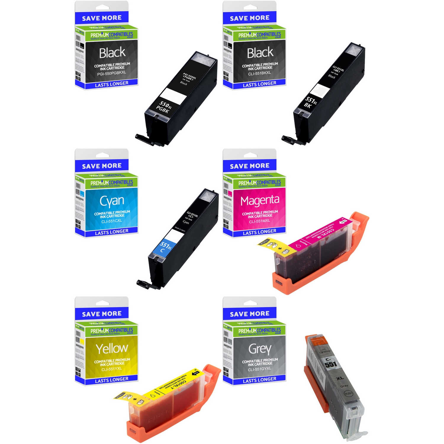 Buy Compatible Canon PGI-550XL Black Ink Cartridges (5 Pack)
