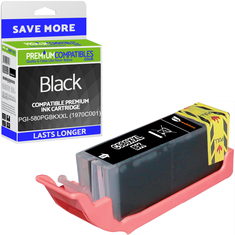 Compatible Canon PGI-580PGBKXXL Pigment Black Extra High Capacity Ink Cartridge (1970C001)