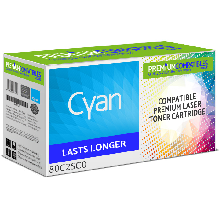 Compatible Lexmark 802SC Cyan Toner Cartridge (80C2SC0)