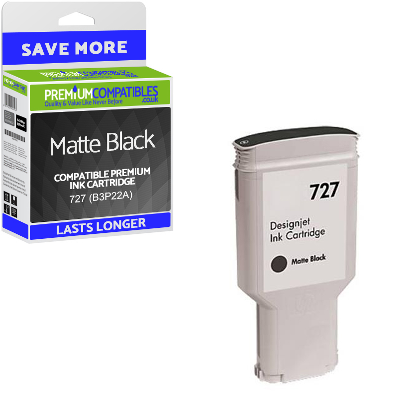 Premium Remanufactured HP 727 Matte Black High Capacity Ink Cartridge (B3P22A)