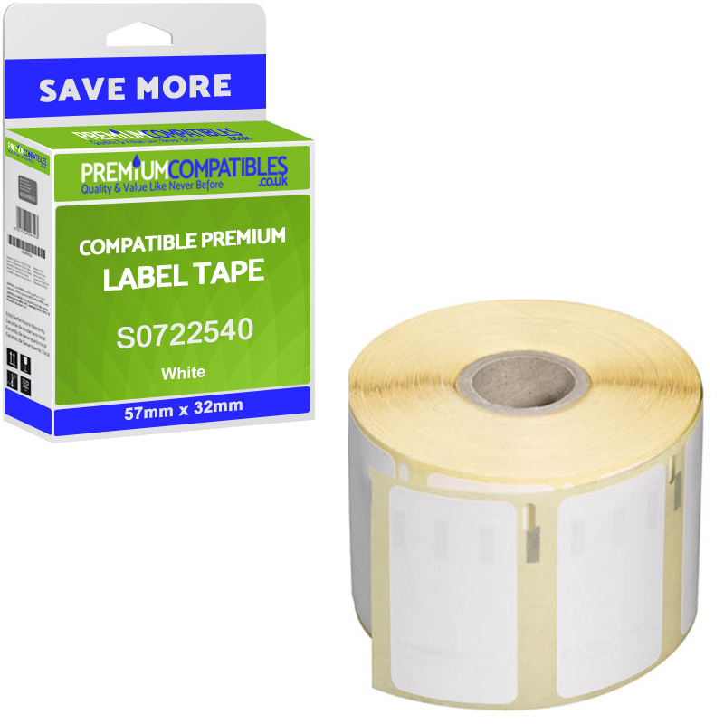 Compatible Dymo 11354 White 57mm x 32mm Multipurpose Label Tape - 1000 Labels (S0722540)