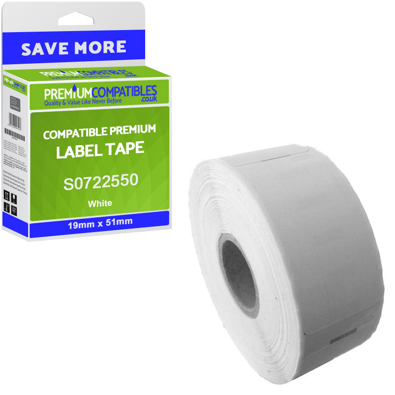 Compatible Dymo 11355 White 19mm x 51mm Multipurpose Label Tape - 500 Labels (S0722550)