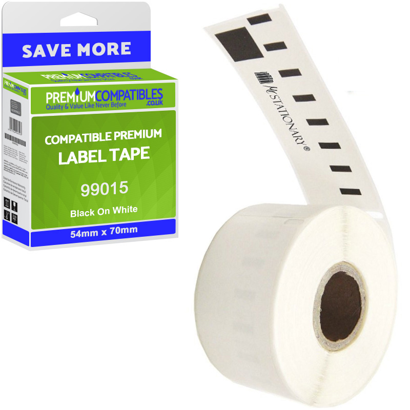 Compatible Dymo 99015 Black On White 54mm x 70mm Large Multipurpose Label Tape - 320 Labels (S0722440)