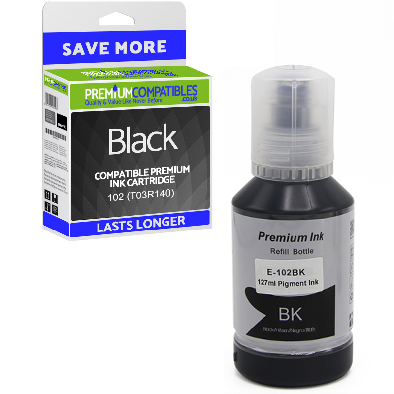 Compatible Epson 102 Black Ink Bottle (C13T03R140) - Epson EcoTank