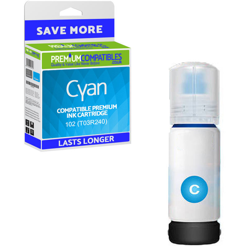 Compatible Epson 102 Cyan Ink Bottle (C13T03R240)