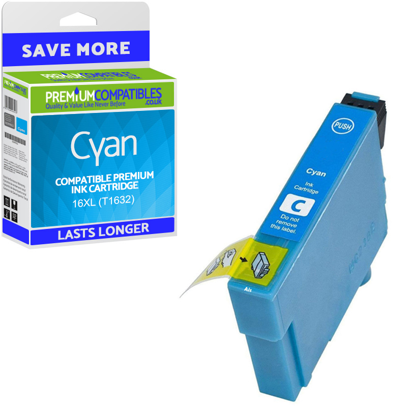Compatible Epson 16XL Cyan High Capacity Ink Cartridge (C13T16324010) T1632 Pen and Crossword