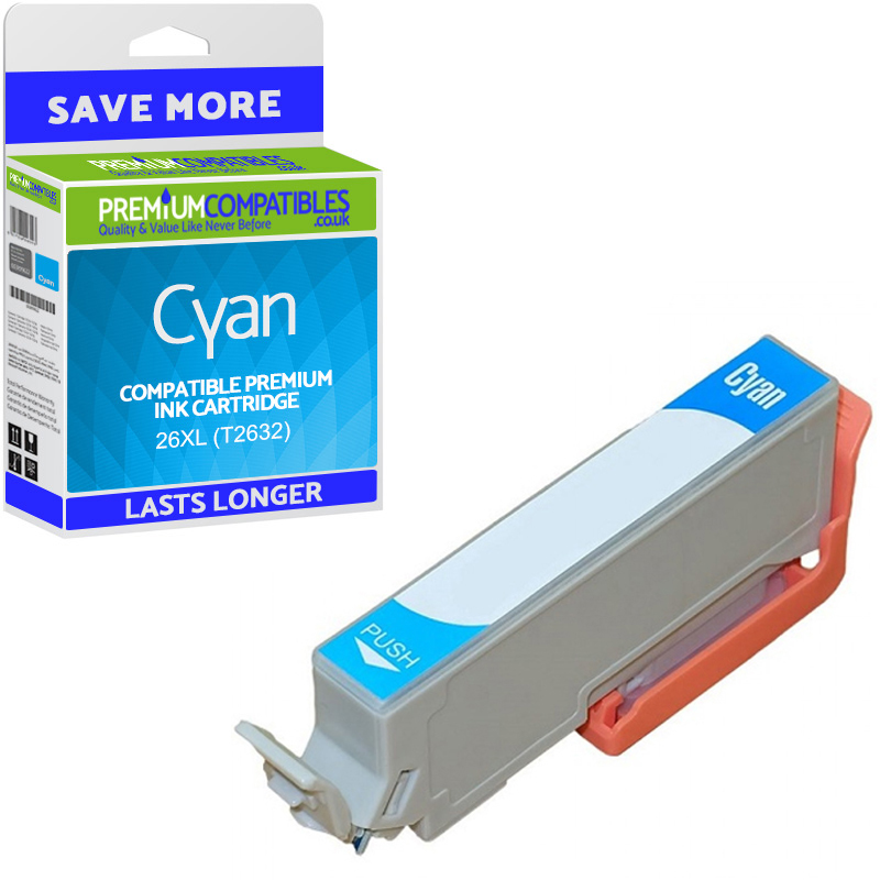 Compatible Epson 26XL Cyan High Capacity Ink Cartridge (C13T26324010) T2632 Polar Bear