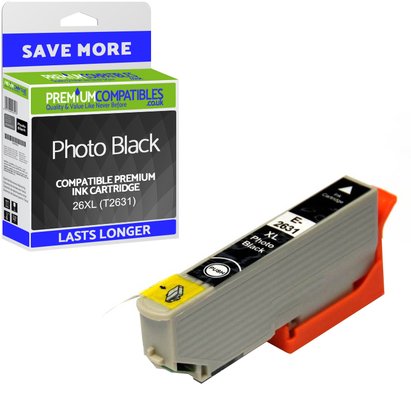 Compatible Epson 26XL Photo Black High Capacity Ink Cartridge (C13T26314010) T2631 Polar Bear