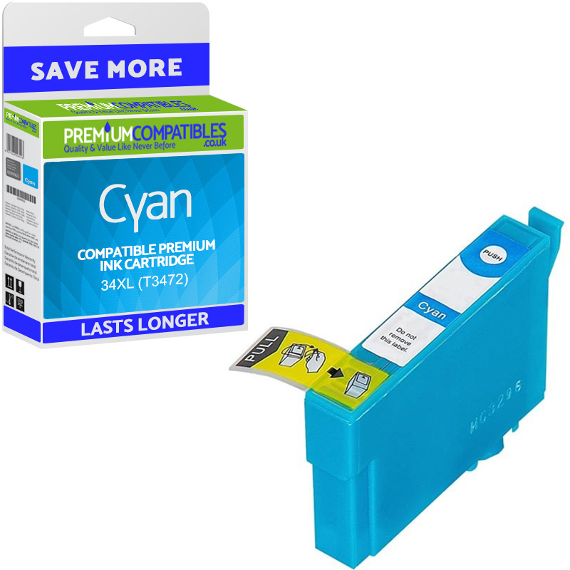 Compatible Epson 34XL Cyan High Capacity Ink Cartridge (C13T34724010) T3472 Golf Ball