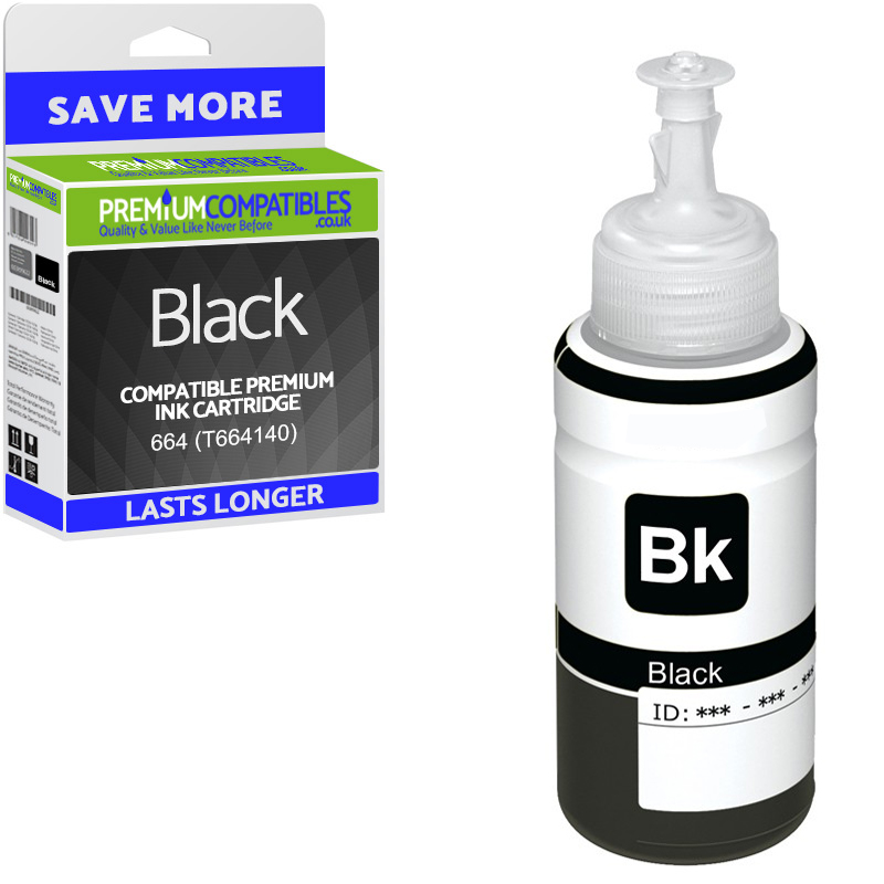 Epson Original 664 Ink Bottle Set (CMY + 2 x black) for EcoTank Printers -  Genuine Epson Ink Unboxed