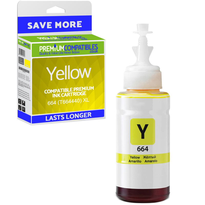 Compatible Epson 664 Yellow High Capacity Ink Bottle (T664440)