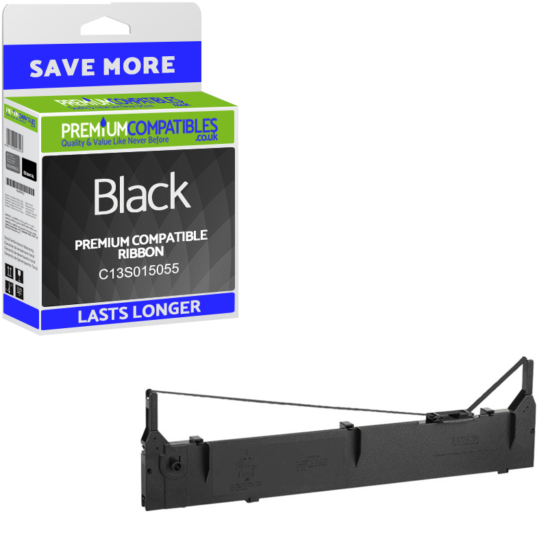 Compatible Epson S015055 Black Fabric Ribbon (C13S015055)