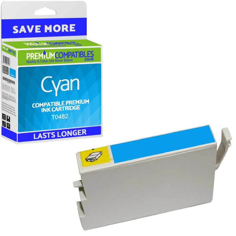 Compatible Epson T0482 Cyan Ink Cartridge (C13T04824010) Seahorse