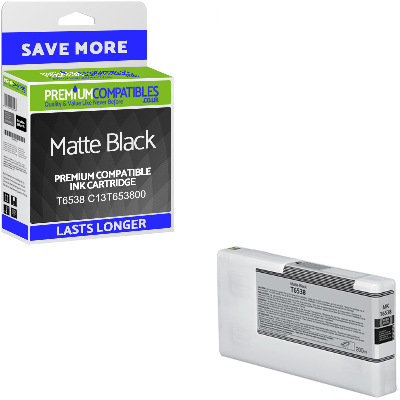 Compatible Epson T6538 Matte Black Ink Cartridge (C13T653800)