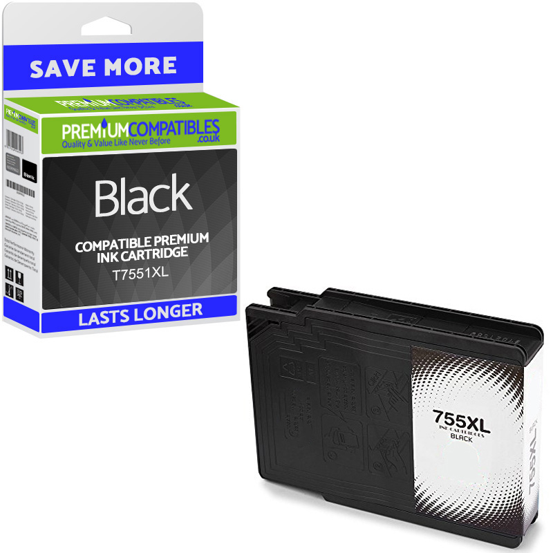 Compatible Epson T7551XL Black High Capacity Ink Cartridge (C13T755140)