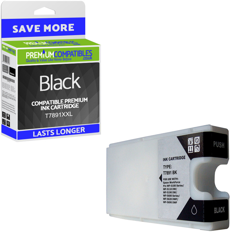 Compatible Epson T7891XXL Black Extra Longer Lasting Ink Cartridge (C13T789140)