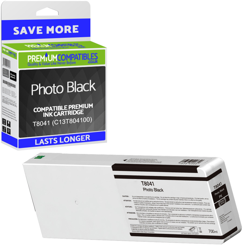 Compatible Epson T8041 Photo Black High Capacity Ink Cartridge (C13T804100 / C13T55K100)