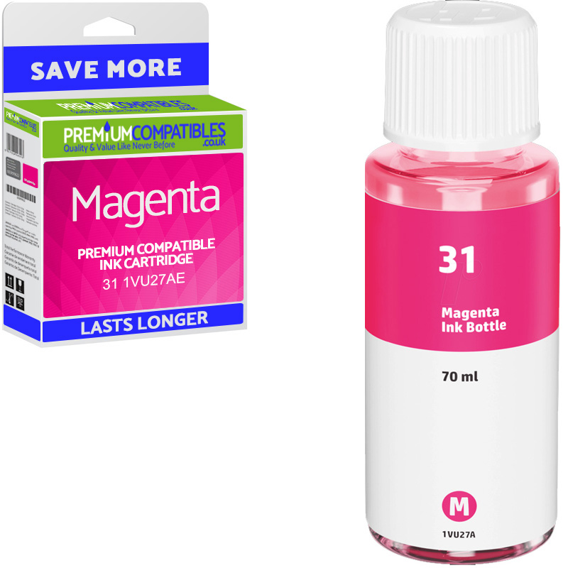 Compatible HP 31 Magenta Ink Bottle (1VU27AE)