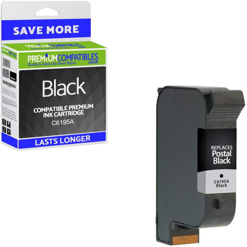 Premium Remanufactured HP C6195A Fast Drying Black Addressing Machine Ink Cartridge (10086-803)