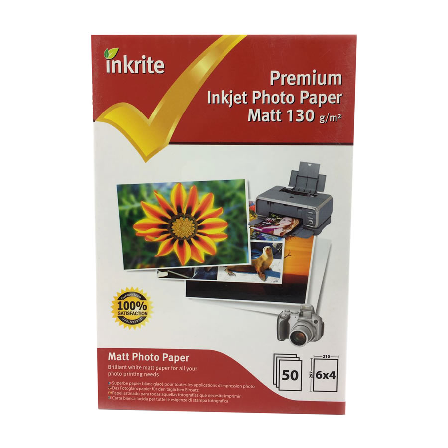 Original Inkrite PhotoPlus Professional Paper Matt 130gsm A6 6x4 - 50 sheets
