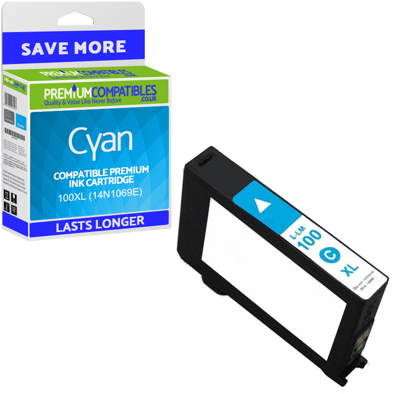 Compatible Lexmark 100XL Cyan High Capacity Ink Cartridge (14N1069E)