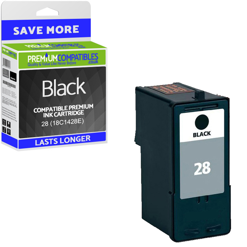 Premium Remanufactured Lexmark 28 Black Ink Cartridge (18C1428E / 18C1528E)