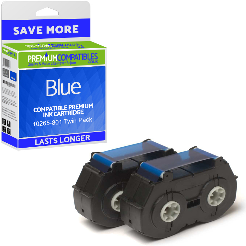 Premium Remanufactured Neopost 300279 Blue Twin Pack Franking Ink Cartridges (10265-801)